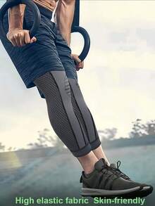 Set de 2 mangas de compresión transpirables y que absorben el sudor, soporte económico para rodillas y pantorrillas para sentadillas, correr, ciclismo, senderismo, esquí, baloncesto, tenis, excelente protección de las piernas, versión de autocalentamiento con moxa para el invierno, excelente regalo de Navidad y Año Nuevo para familiares y amigos - Naranja - Ver 5