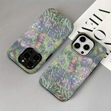 1pc [Monet Oil Painting] Monet Oil Painting Flowers Two-In-One Film Case - Tough, Dual Layered Case For Durable, Drop-Proof - For IPhone17,  16, 15, 14, 13, 12, 11, 8, 7, X, XS, XR, Plus, Pro, Max, Mini, SE2, SE3, Perfect Gift For Friends Family Loved - trắng - Xem 6