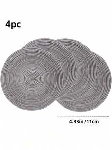 Alas Piring dan Tatakan Gelas Bundar 2pcs/12pcs Set, Cocok untuk Meja Makan, Alas Piring dan Tatakan Gelas Tenun Katun 15 Inci, Dapat Dicuci, Bolak-balik, Cocok untuk Dapur, Pesta Liburan, Pesta Makan Malam, Pertemuan Keluarga (Abu-abu Gelap) - Dark Grey - View 16