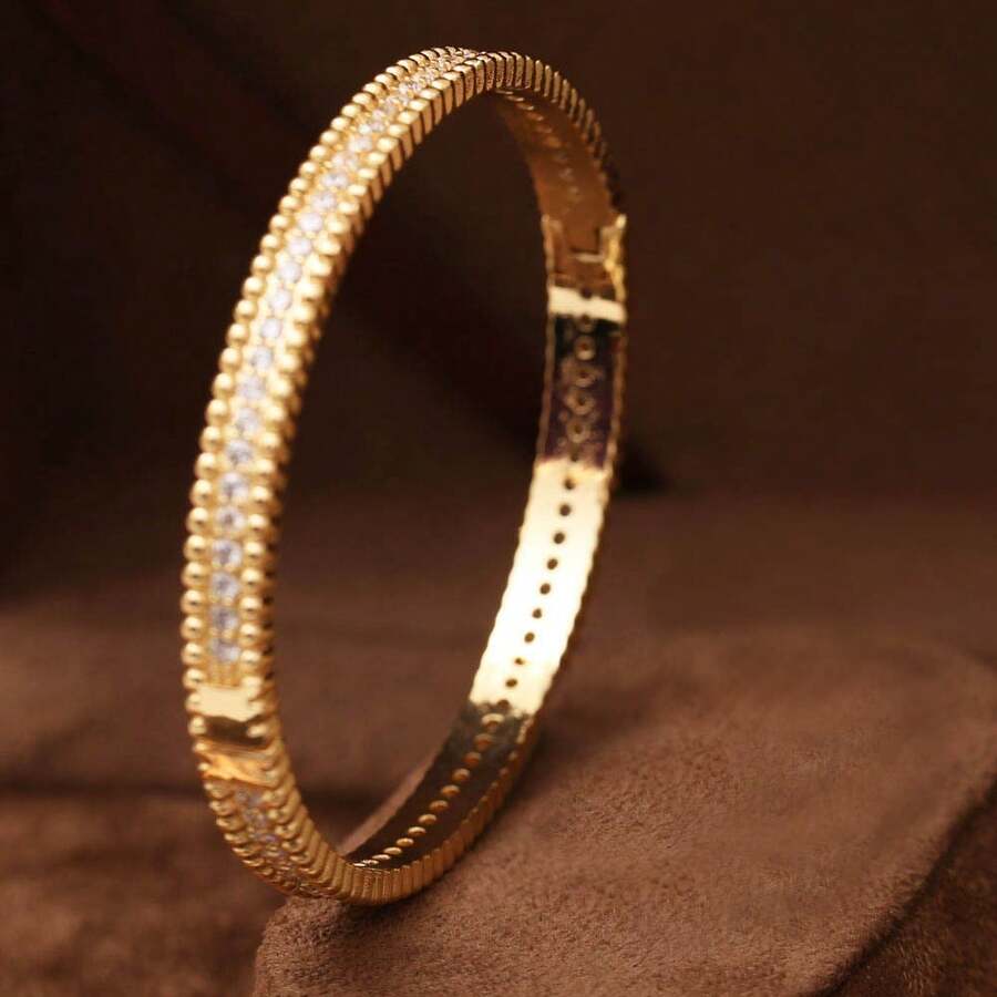 1pc Fashionable & Elegant Zirconia Studded Narrow Bangle Bracelet, Suitable For Daily Wear, Parties And Formal Events