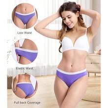 BAMBOO COOL Womens Underwear Soft Bikini High Cut Panties Stretch Moisture Wicking Panties For Women, 5-Pack-3507 - 多色2 - 查看 5