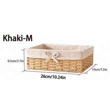 1pc/3pcs Woven Desktop Storage Basket, Suitable For Snacks, Cosmetics, Toys And Other Household Fabric Multi-Functional Storage Box, Applicable To Coffee Table Or Key Basket, Home Decor Storage, Wardrobe Clothing Organization Basket, Holiday Decoration Gift Storage, Ideal Gift Basket