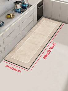 [热卖!!!] 1 块浅棕色底座带白色矩形图案可水洗浅色地毯 - 走廊地毯，简约自然，清新优雅风格，约 3 毫米厚硅藻土软橡胶垫，适用于厨房、浴室、入口、洗衣房、书房、客厅和其他空间 - 彩色 - 查看 15