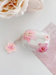 Lily Flower Earphone Case Cherry Blossom Earphone Case "I Don't Chase, I Attract" Slogan Earphone Case Transparent Earphone Case With 1 Pink Flower Hanging Chain Compatible With: Case, Headphones, Pro 3 Case, Pro (2nd Generation), 3, Pro, 1/2, 4 Case Cover - Multicolor - View 10