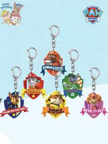 6pcs Cute Cartoon Paw Patrol Keychains, Mini Anime Character Phone Charms, Acrylic Material, Fashionable Patterns, Ideal Birthday Gift For Friends And Family - Multicolor - View 10