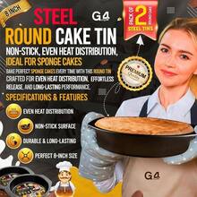2Pack X 8 Inch Steel Cake Tin Round Mould Non - Stick Baking Pan Bakeware Sponge - Initial - View 3
