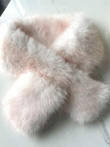 1 Stück Damen Herbst/Winter Faux Kaninchenfell umkehrbarer dicker und warmer Nackenwärmer Schal