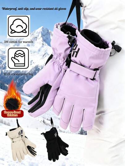 زوج واحد، طراز شتوي جديد 2025، مبطن حراريًا ومسمك، قفازات تزلج 3M Thinsulate، دافئة، مع حقيبة مقاومة للماء مرفقة، أصابع منفصلة، قفازات ركوب الدراجات الكهربائية، جنسي، شاشة تعمل باللمس، مقاومة للماء في الشتاء، دافئة، احترافية، قفازات تسلق الجبال الخارجية