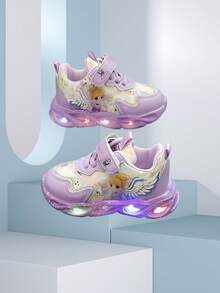 Spring/Autumn New Girls Shoes With Light-Up, Toddler Princess Sneakers, Girls Casual Shoes, Cute & Fashionable Style, Versatile For School, Student Outfit