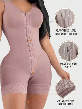 女士高压缩塑身衣，塑身连体衣，收腹连体衣，全身塑形三钩束腰提臀塑身裤，适合日常穿着、运动