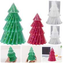 1PC 3D Christmas Tree Candle Silicone Mold DIY Christmas Candle Making Handmade Soap Paste Resin Baking Tool Holiday Gift