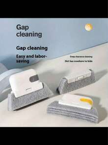 1pc Versatile Door & Window Track Cleaning Brush,Easy Grip Reusable,Groove Cleaner For Kitchens Bathrooms,Living Rooms, Ideal For Small Gaps & Frames,No Electricity Needed, Durable Plastic,Detachable Washable Head