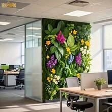 4pcs (3 Sq Ft Total) Premium Artificial Plant Art Decorative Wall Panels, With Realistic Agave, Fern, Palm Leaves And Flowers, Lifelike Leaf And Floral Textures - Indoor/Outdoor Grass, Home Wall Decor, UV-Resistant Durable Plastic, Maintenance-Free Fake Plants, Suitable For Home, Office, Commercial Year-Round Decoration, Outdoor Artificial Greenery And Flowers