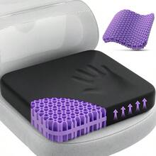 Gel Seat Cushion For Long Sitting Enlarged And Thickened Patent Design Office Chair Seat Cushion Breathable Cooling Pads For Chairs Soft Car Cushions For Wheelchair Large Black - 黑色+加大尺寸 - 查看 1