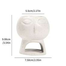 1PC Nordic-Style Simple Ceramic Candlestick Desktop Decorative Items, Creative Face Aroma Diffuser Decoration, DIY Handicrafts, Gift Decoration, Home Decorative Items