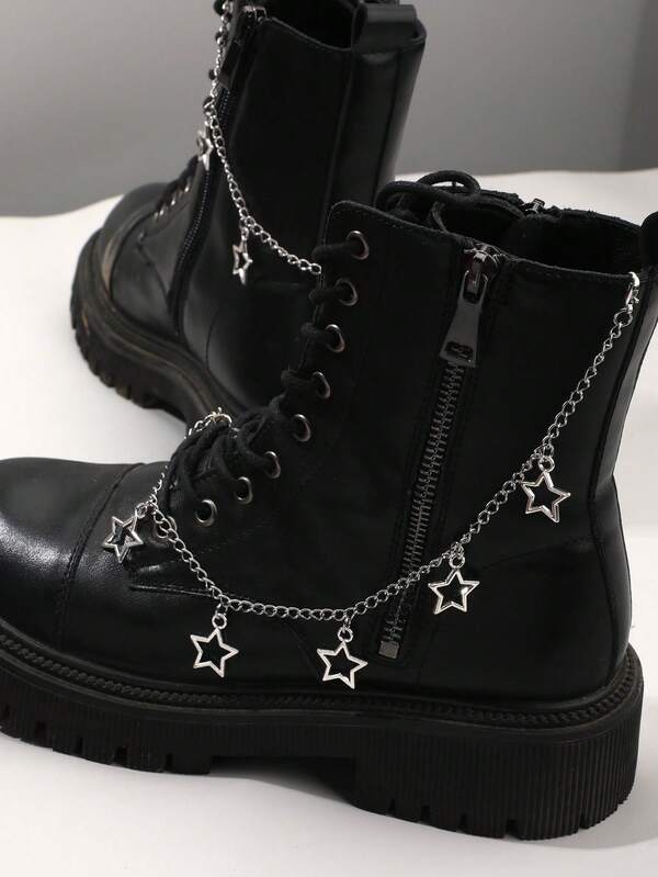 2 piezas Accesorios decorativos con serpiente y estrella de strass, encanto versátil, cadena para botas