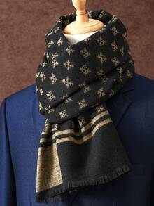 1pc 180*30CM Business Scarf, Fashionable Tassel Neck Warmer, Classic Plaid Scarf, Luxury Scarf For Men, Unisex Shawl, Printed Scarf - Multicolor - View 5