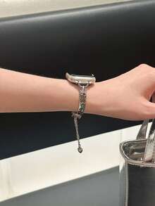 1 Piece Of Women's Cute Cat Wristband Metal Watch Strap Compatible With 38/40/41/42/44/45/46/49mm Compatible With Apple Watch Strap Ultra/Se10/9/8/7/6/5/4/3/2/1 - Kitten - View 3