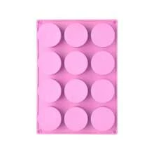 قالب سيليكون لتشكيل الحلويات والكيك والحلوى الفرنسية والموس والثلج المجوف بقطر 4 سم وإرتفاع قصير و15 حُفرة