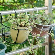 Iron Hanging Flower Bracket Durable Balcony Hanging Garden Shelf For Outdoor Wall Decor