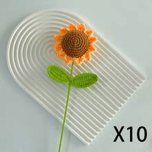 1/5/10Pcs Handmade Crochet Sunflower, Eternal Artificial Woven Sunflower Flowers, Smile Knitted Simutation SunFlowers, Preserved Flower, Best Gift For Christmas Day, Birthdays, Weddings, Graduations,Teacher's Day. Suitable For Home Decor In Restaurant, Room Decor, Bedroom, Holiday Gift & Party Halloween Decoration.