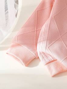 2 件女婴 3D 蝴蝶结针织卫衣和裤子套装，可爱又酷炫，适合外出玩耍