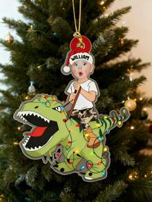 Cadouri de Crăciun personalizate cu mașinuțe, decorațiuni drăguțe pentru copii care călăresc mașinuțe în formă de dinozaur, decorațiuni cu pandantiv pentru bradul de Crăciun, cadouri de Crăciun, decorațiuni foto personalizate, decorațiuni interesante, decorațiuni de festival, decorațiuni de Crăciun, cadouri pentru copii de Crăciun