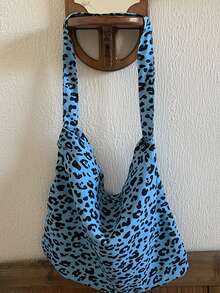 Large-Capacity Leopard Print Shoulder Bag - Stylish Women's Crossbody Bag & Casual Versatile Backpack | Lightweight Foldable Soft Fabric Bag With Zipper Closure | Perfect Valentine's Day/Halloween/Christmas Gift For Friends, Family & Loved Ones | Ideal For Work, School, Travel, Daily Use & Back-To-School