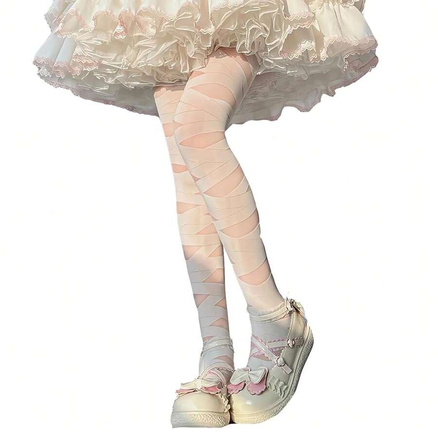 Benefeet Sox Womens Sheer Tights High Waist Sexy Lace Pantyhose Transparent Stockings Nylon Silk See Through Thin Long Socks-3938 - 多色10 - 查看 1