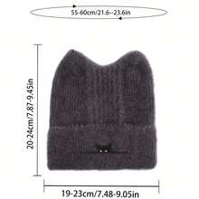 Unisex Plush Knitted Cat Ear Winter Hat - Soft & Warm For Christmas, Halloween, Valentine's Day - Cozy Felt Design (Multiple Colors) - Ideal Gift For Cat Lovers - Cute Solid Color With Black Cat Face & Ears - Hand Wash Or Dry Clean - Stretchy & Comfortable Fit - Suitable For Everyday & Holiday Wear - Adult & Teen Universal Size