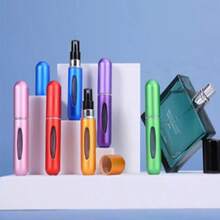 5/3/1 pieza Botella atomizadora de perfume recargable de 5ml para viajes, rociador de niebla fina portátil, base de plástico, botella rociadora de perfume recargable, adecuada para perfumes y recargas líquidas, excelente para viajes, entrenamiento, campamento, crucero, útiles escolares, regalos para hombres y mujeres