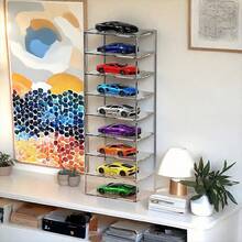 1pc 4WD Racing Car Model Display Stand - 7/8 Tier Transparent Acrylic Figurine, Doll, Makeup Organizer Display Case - Dust-Proof Flip Cover Sunglasses Holder - Home Storage & Hobby Enthusiasts Ideal Choice - Durable Structure Design - Holiday Gift