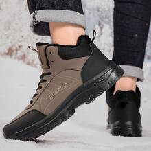 Winter Snow Boots For Men Water Resistant Warm Fur Lined Anti Slip Work Ankle Shoes Casual Lightweight Hiking Outdoor Trekking Boot