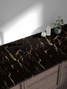 1卷大理石印花防水厨房贴纸现代PVC墙面翻新壁纸贴纸墙贴乙烯基贴花贴在墙砖上耐高温防潮防霉适用于家居装饰节日装饰贴纸礼物生日毕业房间装饰墙面装饰浴室装饰卧室装饰房间装饰用品客厅装饰房屋装饰家居装饰客厅墙纸 - 黑色 - 查看 10