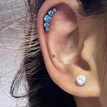 5 piezas Pendientes de acero de titanio Pendientes de cartílago 5 Pendientes de labios con gemas de CZ Pendientes de cartílago Helix Pendientes de labios Joyería de piercing de labios, regalo del Día de San Valentín, se puede usar en todas las estaciones, regalo de cumpleaños.