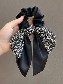 3 pezzi Elastici per capelli in raso di seta con motivo floreale, colori nero, cachi e marrone, accessori per capelli eleganti, versatili e minimalisti, adatti per uscite quotidiane, code di cavallo, abbinamento trucco, fermagli per capelli, scrunchie