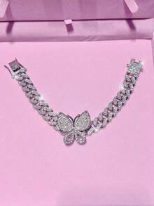 1 pieza Pulsera elegante de mariposa con atractivo clásico romántico de estilo punk hip hop, perfecta como regalo de moda para fiestas, festivales de música, bailes de graduación, bodas, uso en el hogar, cumpleaños, , Acción de Gracias y Navidad para mujeres