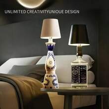 New Wireless Bottle Lamp - LED Bottle Lights For Liquor & Wine Bottles, Cordless Lampshade, Whiskey Bottle Top Light, Bottle Stopper Night Light Kit, Rechargeable RGB Remote & Touch-Dimmable - Trắng - Xem 11