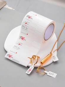 1 Roll(500pcs)Jewelry Price Tags Stickers Roll,Price Marker Labels,Accessories Display Paper,Blank Self Adhesive Identification Tags,Necklace Ring Display Labels,For Bracelet, Ring, Clothing Display For Jewelry Making - Multicolor - View 2