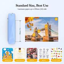 Crenova Laminator Machine With 10 Laminating Sheets, A4 Laminating Machine Hot & Cold With Fast Warm Technology, Thermal Laminator 9 Inch For Home Office School Business Blue - US A Type Plug(110-127V) - View 2