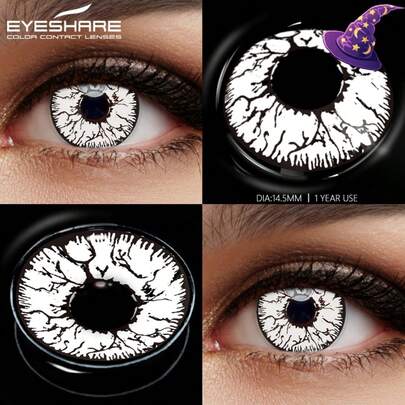  Eyeshare 1Pair Cosplay Colorful Contact Lenses For Eyes Multicolored Lenses Anime Cosplay Gray Eye Lenses Black Lenses