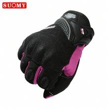 SUOMY Breathable Motorcycle Gloves Women Full Finger Racing Gloves Stylishly Decorated Antiskid Wearable Riding Gloves Black