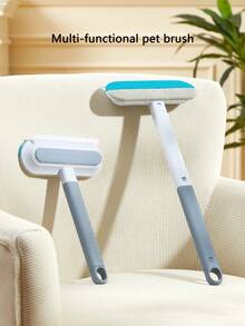 PETSIN 1pc Multi-Functional 4-In-1 Pet Brush, Two-Way Felt Removal Design, Washable For Easy Cleaning, For Pet Cat And Dog Hair Removal, Carpet, Bed, Clothing And Glass Cleaning, Pet Cleaning Supplies