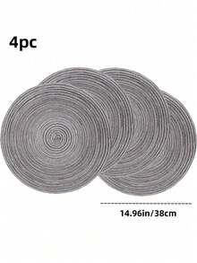 Alas Piring dan Tatakan Gelas Bundar 2pcs/12pcs Set, Cocok untuk Meja Makan, Alas Piring dan Tatakan Gelas Tenun Katun 15 Inci, Dapat Dicuci, Bolak-balik, Cocok untuk Dapur, Pesta Liburan, Pesta Makan Malam, Pertemuan Keluarga (Abu-abu Gelap) - Dark Grey - View 14