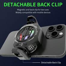 1 pieza Ventilador de enfriamiento magnético y de clip para teléfono en color negro