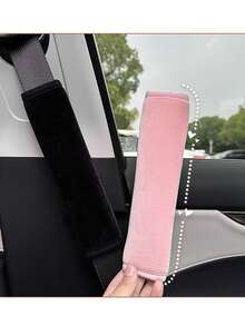 2 件套汽车安全带肩垫套装，儿童汽车座椅颈部保护垫，毛绒卡通舒适汽车肩套 - 彩色 - 查看 7