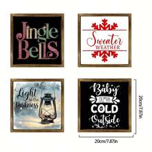 1pc Classic Wooden Bell Wall Decoration Sign - Multi-Functional Rustic Wooden Plaque, Suitable For Living Room, Kitchen, Office - Christmas-Themed Writing Of Ho Ho Ho, Christmas Letters On A Bow, Welcome Board For Christmas, Wooden Framed Sign For Winter, Vintage Christmas Sign, Bathroom Sign For Winter, Iced Coffee Christmas Sign, Christmas Frame, Mini Christmas Sign, Coffee Sign. - Wood Panel Painting - View 14