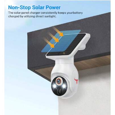 Low Power Solar Powered PTZ Camera, Wit Security Outdoor Wireless WiFi Night Vision Intercom Cloud Storage, Camera Battery 365 Degree Full Remote Monitoring view 3