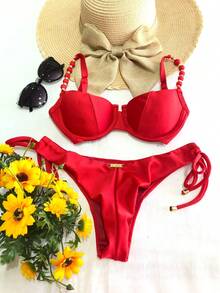 Simple Elegant Beach Knot Fabric - 紅色 - 查看 1