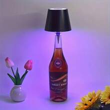 Wireless Wine Bottle Lamp, Cordless Lampshade, 10 Dimming Colors, Bottle Stopper Night Light Kit, Rechargeable RGB Touch-Dimmable, For Home, Bar, Wedding, Party Perfect Gift Perfect Creative Gift 3000mAh Battery - White - 查看 8